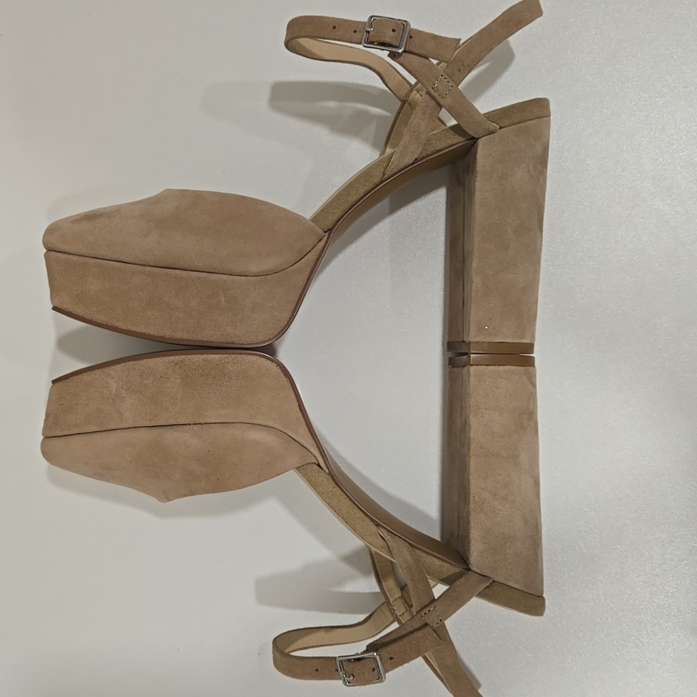 Vince Camuto Tan Suede Heels *NWOT* 4.63 Inch Heels - Picture 14 of 16
